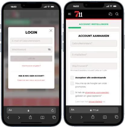 711 Casino Registratie